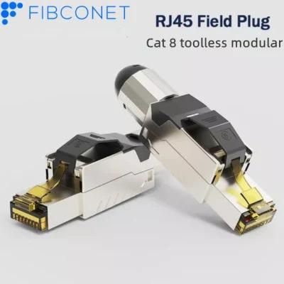 STP RJ45 Cat8 Shielded Plug Toolless Modular Cat8 Connector