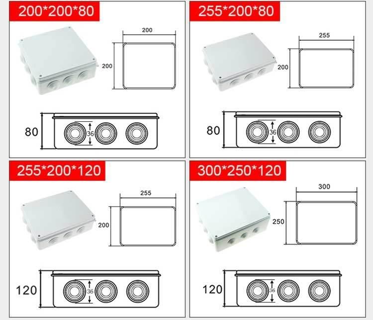 Waterproof Electrical Enclosure 50*50 ABS PP PC Plastic Junction Box