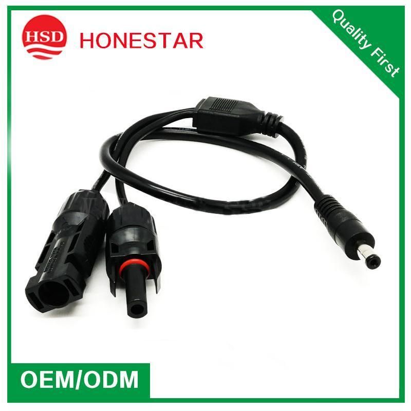 Cable Adapter Solar Connector to DC5521 1015 Black 16AWG Wire for Photovoltaic Charging