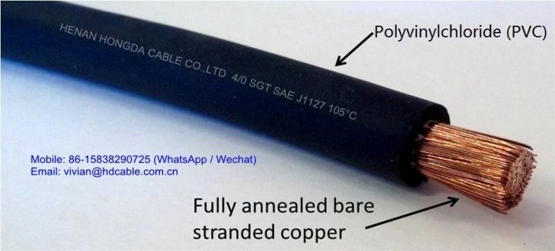 2/0 Sgt SAE J-1127 PVC Battery Cable for Automotive