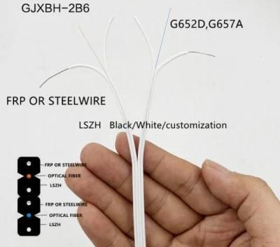 Gjxh Indoor Single Mode 1/2/4/6/12 Core Gjxh/Gjyxch FTTH Drop Cable with LSZH Jacket Fiber Optical Cable