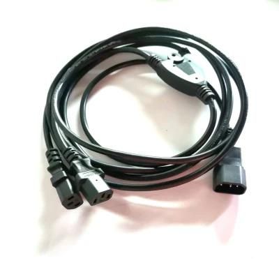 C14 to 2xc13 Power Plug IEC 320 C14 Male to Dual C13 Female Adapter Cable