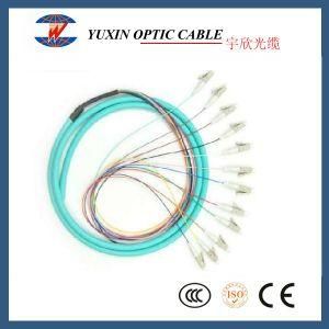 12 Core FTTH Fan out Optical Fiber Pgitail mm Om3 LC/Upc Jumper Connectors Patch Lead