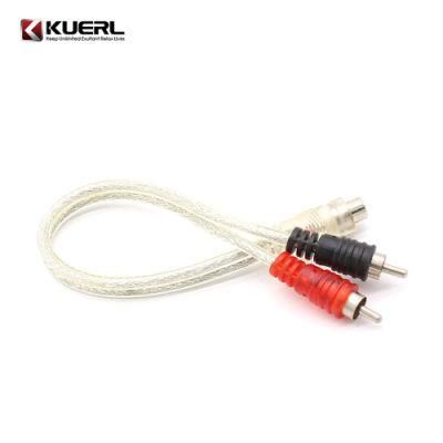 Audio Cable RCA Plug to RCA Plug Audio AMP 2 RCA One to Two Car Audio Lines