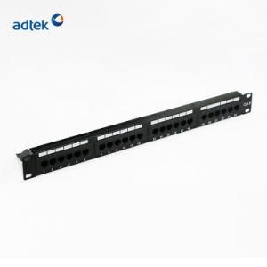 Cat5e 24port STP or UTP Black Fiber Patch Panel