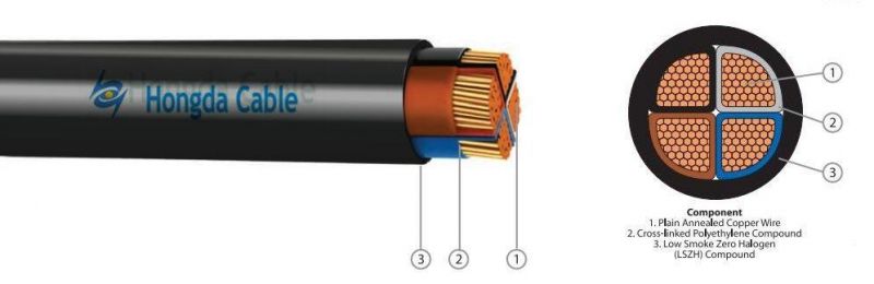0.6/1kv Hfco Frt-Xh Cu/XLPE/LSZH Halogen Free Flame Retardant Cable