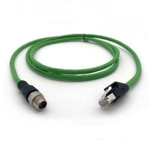 Industrial Ethernet M12 X-Coded to RJ45 Communication Cable