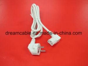 1.8m White VDE EU Cee7 Power Cord Angle IEC C13
