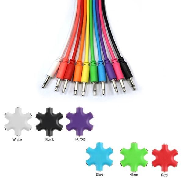 5-Way Multi Headphone Audio Splitter Connector Multi Headphone Splitter