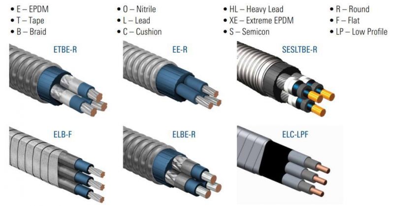 Esp with Lead Sheathed, Galvanize Armoured Flat Submersible Oil Pump Cable