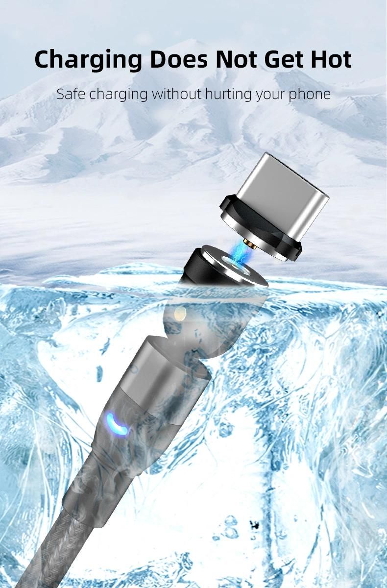 2021 New Product Hot Wholesale LED Flowing Light Magnetic Charging Cable Cellphone Fast Micro USB Cable Charger Data Cable Line
