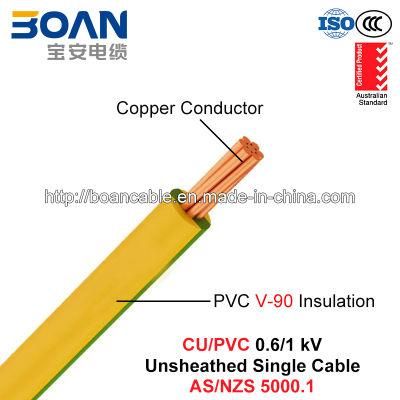 Cu/PVC, Unsheathed V-90 Single Cable, 0.6/1 Kv, 1/C (AS/NZS 5000.1)