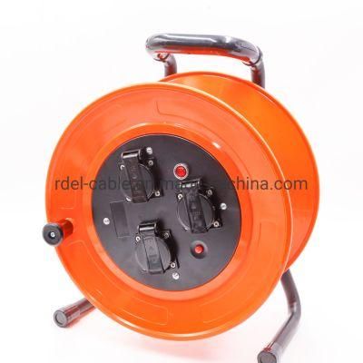 Professional Cable Reel Cable with 4 Schuko Sockets 2.5 mm2 Rubber IP54 Outdoor
