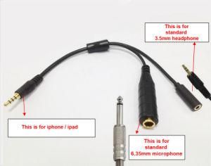 3.5mm to 3.5mm and 6.35 Mic Converter Cable Adapter