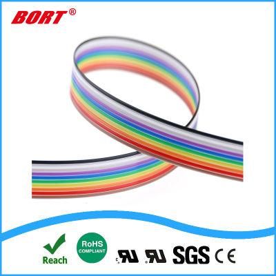 Rainbow Color Flat Ribbon 300V Awm 22AWG UL2468 Cable