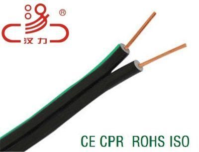 Drop Wire Parallel Telephone Cable 2c 0.9, 1.0mm Copper and 1c Steel Wire
