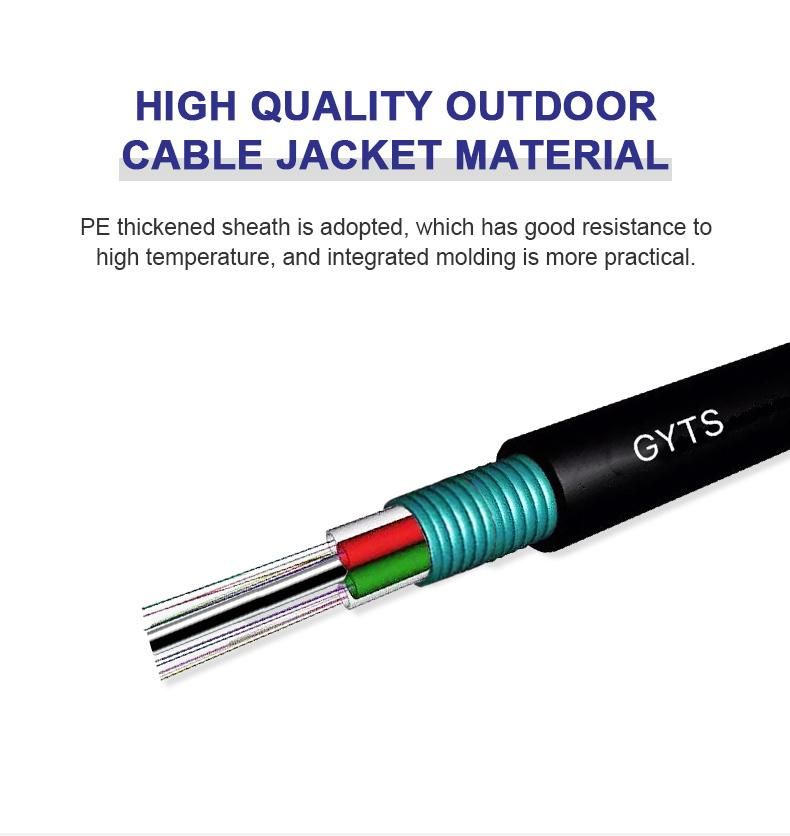 Factory Price 12/24/48/96 Core Armored Outdoor Fiber Optical Cable GYTA/GYXTW/GYTS/Gyfts Communication Cable Manufacturer