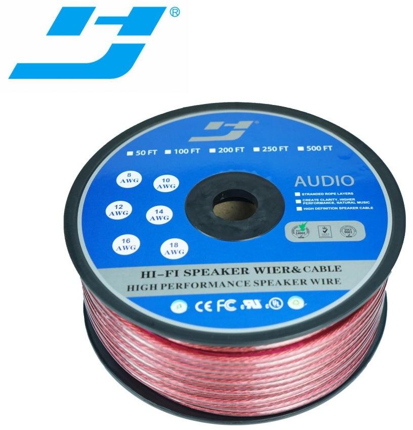 Premium Transparent Red Color Speaker Cable 2X12AWG OFC Wires for Car Home Theatre Audiophile