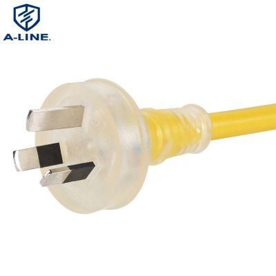 Australian 3 Pin 15A 250V Transparent Power Cord with SAA Certification