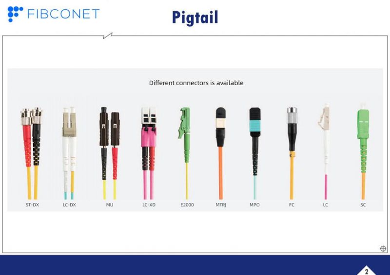 FTTH Single Mode 4 6 8 12 24 48 96 Core Distribution FC Upc APC Fan-out Bundle Fiber Optic Pigtail