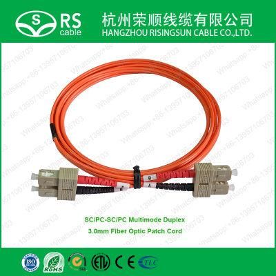 Sc/Upc-Sc/Upc LSZH Multimode Duplex 3.0mm Fiber Patch Cord