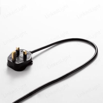 UK 3 Pole BS Rewirable Electrical Plug with Flat Cable Wire Power Cord