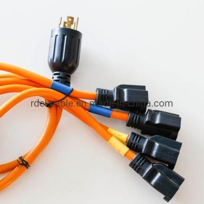 NEMA L6-20p to 2X NEMA 4X L6-20r Power Splitter Cable ETL UL