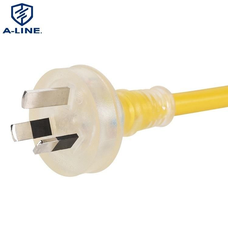 Australian 3 Pin 15A 250V Transparent Power Cord with SAA Certification