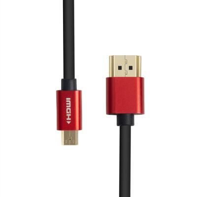 Red Slim PVC Bare Copper Male-Male HDTV Gold Micro HDMI To HDMI Cable For Phone TV