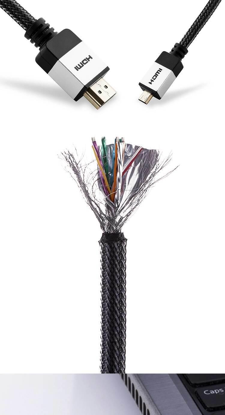 High Speed 1.4V Nylon Braided Cable HDMI Cable Support 1080P 3D 4K with Ethernet