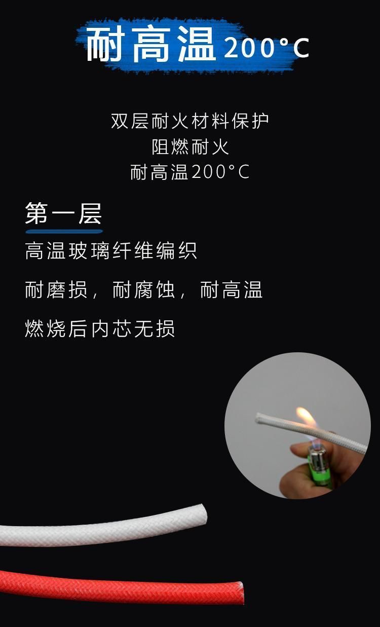 Silicone Braided Cable UL3122 High Temperature Wire 300º C Fiberglass Weaving Heating Electric Wire Color Size Customizable