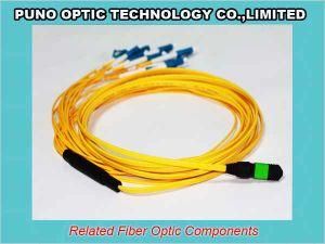 Mini OS2 MPO Fiber Optic Cable Single Mode Male to Male LSZH Plenum Round Cable