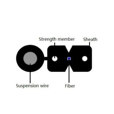 Gjyfxch FTTH Drop Cable Monomodo G652D LSZH Sheath 1/2/4 Hilos Optical Fiber Cable From Fcj Group