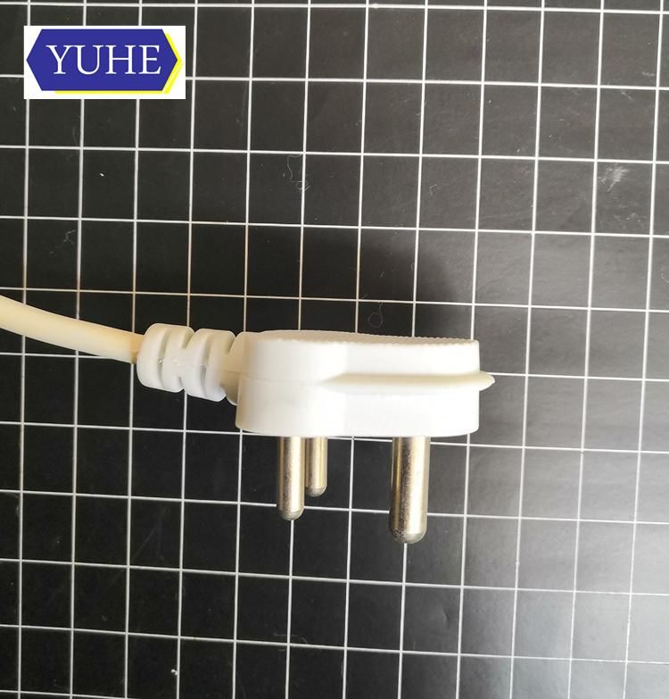 South Africa 6A 2 Pin White Plug Cable