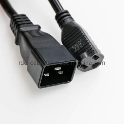 NEMA 5-15r to IEC C20 15A Power Cords ETL UL Sjtw 14/3