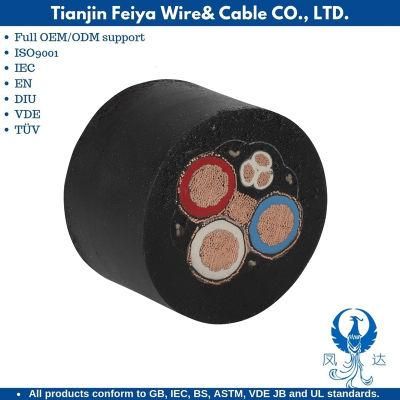 PVC Fly W Semiconductive Elastomer Screened Power Cores with Three Earth Cores and One Pilot Core General Use Open Cut Mining Cable