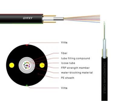 Outdoor Optical Fiber Cable Double Armoured and Double Sheathed Central Loose Tube Fiber Optic Cable Gyfxy