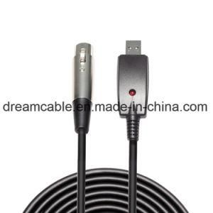 3m Black Female XLR to USB Cable