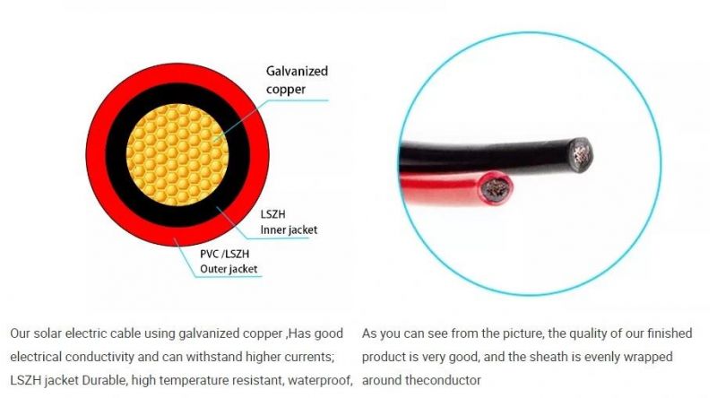 PV Solar DC Cable 4mm-6mm Solar Panel Wire with TUV