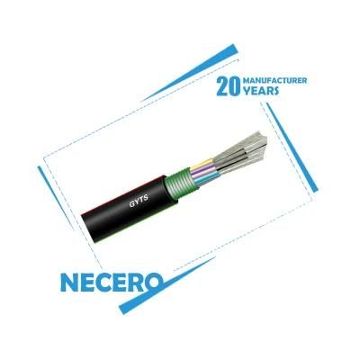 Necero 20 Years Fiber Optic/Optic OEM Factory Supply Armoured Single Mode Multicore GYTS Cable Price
