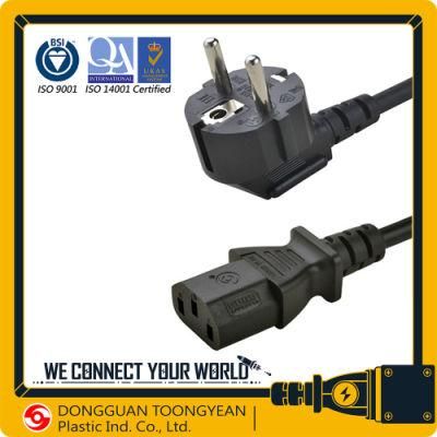 Europe VDE Approval EU 10A 250V AC Power Cord Schuko Plug + C13 Connector