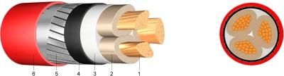 5-8kv XLPE Insulated PVC Sheathed Unarmoured Power Cable 100/133% Insulation Levels