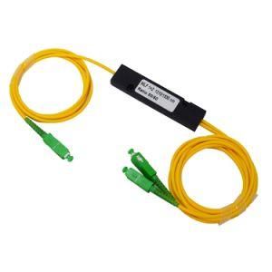 PLC Optical Splitter Sc APC 1m 1X2 FTTH Fiber Optic Splitter Fbt Optical Coupler Singlemode Steel Pipe