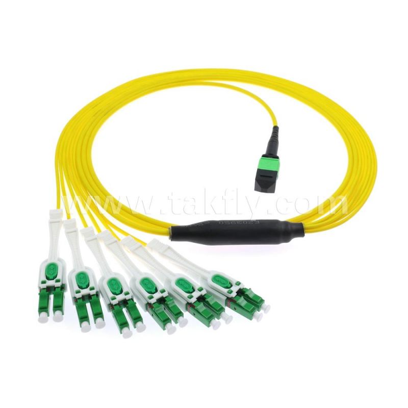 Data Center Networking 12f MPO to 6 LC Duplex Fiber Optic Breakout Patchcord