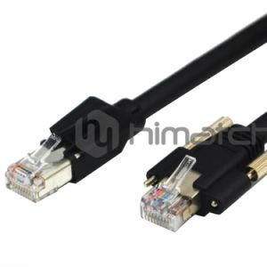 RJ45 Angled Gigabit Ethernet Cable with Screw Locking