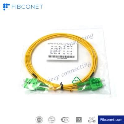 FTTH Single Mode 9/125 Sc APC - Scapc PVC LSZH Fiber Optic Patch Cord Cable Cord with Connector