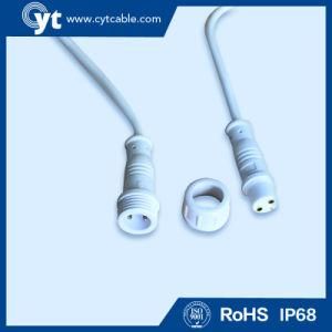 M 18 White Waterproof Cable with Male &amp; Female 2 Pin Connector