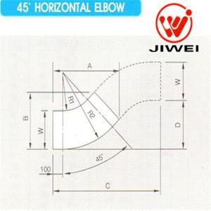 Channel Type Cable Duct Accessories of 45 Dgree Horizontal Elbow