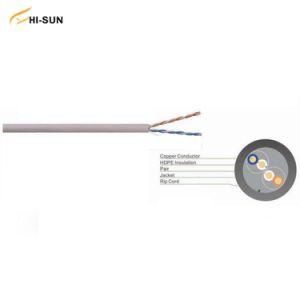 Solid Wire Bare Copper Cu System Cable 24AWG Cat3 U/UTP Shielded 2 Pair Twist PVC/LSZH LAN Cable