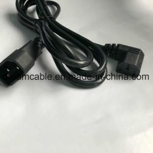 1m Black VDE cUL IEC Right Angle C13 Power Cord